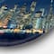 Designart - San Francisco Skyline at Night' Ultra Glossy Cityscape Metal Circle Wall Art